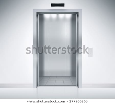 Stock fotó: Elevator With Opened Doors And Up Arrow