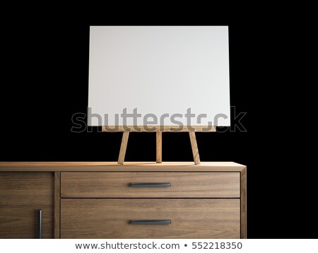 Zdjęcia stock: Wooden Small Easel With Blank Frame 3d Rendering