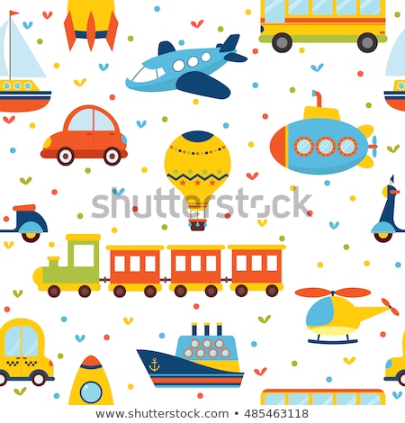 Stok fotoğraf: Cute Travel Bus Icons Colorful Vector Illustration