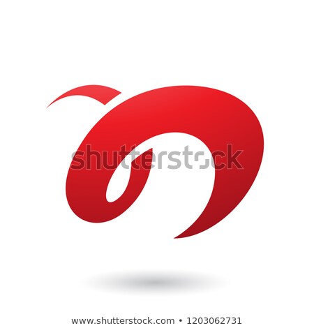 Stock photo: Red Curvy Fun Letter N Vector Illustration