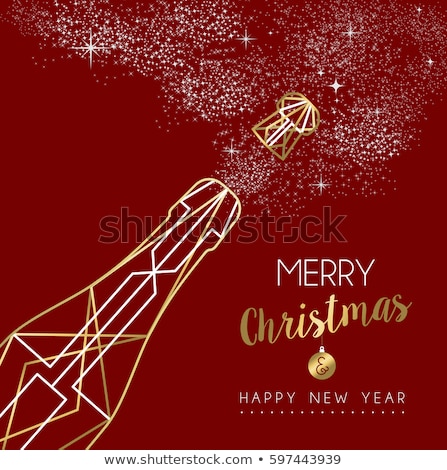 商業照片: Merry Christmas Happy New Year Outline Star Deco