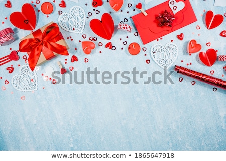 ストックフォト: Valentines Day Romantic Decoration With Roses Boxed Gifts Candles