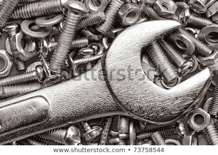 Stockfoto: Chrome Spanner Nuts And Bolts Useful As A Background