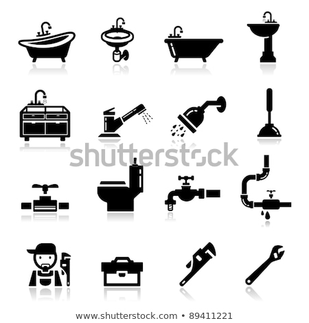 Foto stock: Icon Of Wrench And Faucet