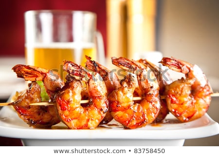 Stok fotoğraf: Beer Snacks Grilled Shrimps