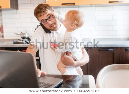 Stock photo: Stressful Business Man Working On Laptop