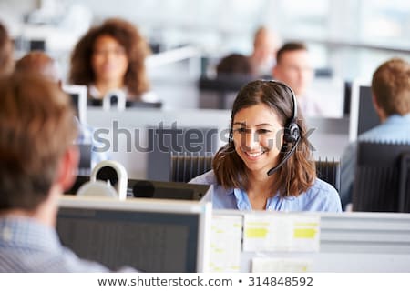 Stok fotoğraf: Women In A Busy Call Centre