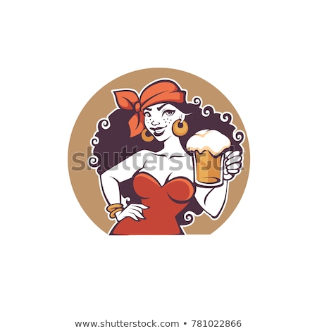 Foto stock: Inup · Sailor · Girl · con · cerveza