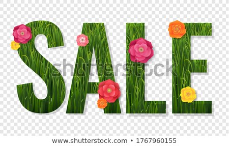 Foto stock: Green Gerbers Sale Poster