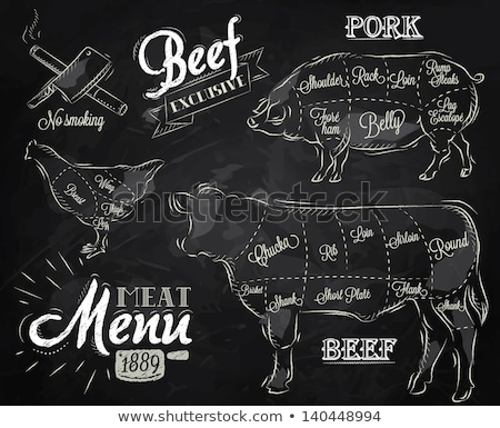 Foto stock: Chalkboard Drawing Of Sheep