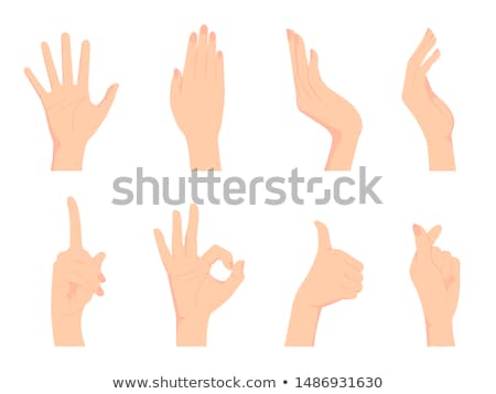 Zdjęcia stock: Woman Silhouette With Hand Gesture