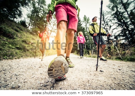 Stock photo: Nordic Walking At Sunset