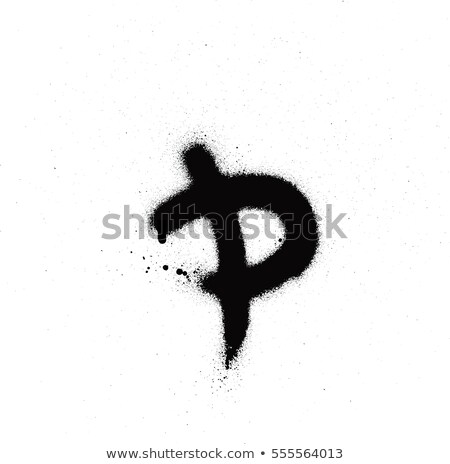 Stock fotó: Sprayed P Font Graffiti With Leak In Black Over White