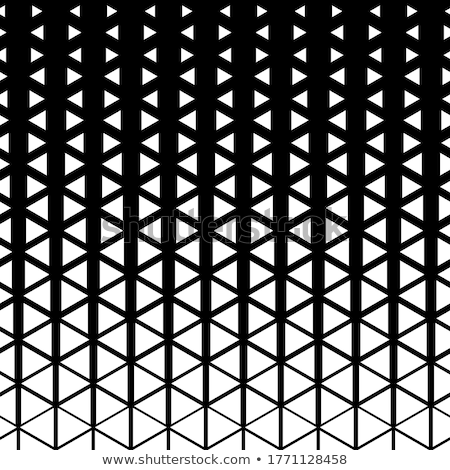 Stok fotoğraf: Vector Seamless Black And White Triangle Halgtone Grid Geometric Pattern
