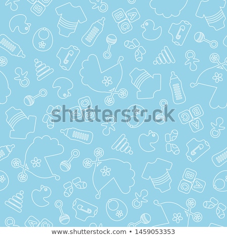 Foto stock: Vector Seamless Pattern With Baby Pacifier