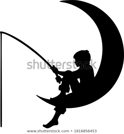 Foto stock: Fishing On A Moon