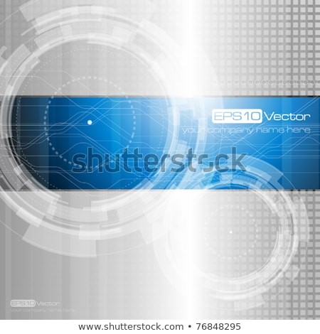 Stock fotó: Background Template With White Gears On Blue