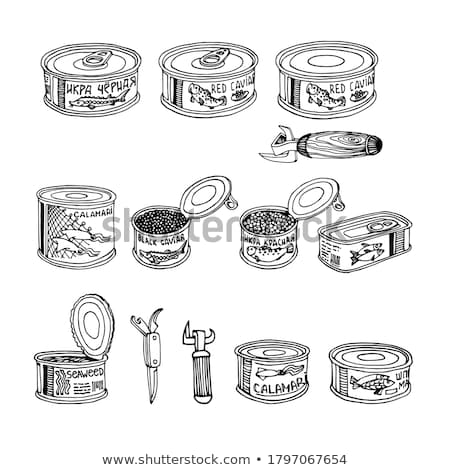 Stock foto: Canned Fish Isolated Seafood Tin Vector Illustration