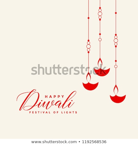 Zdjęcia stock: Awesome Red Hanging Diwali Diya Background