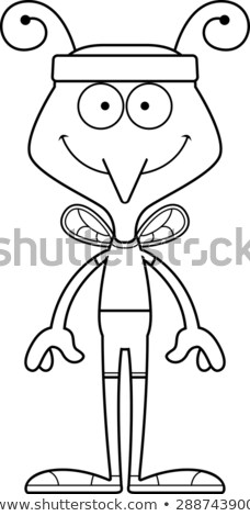 Foto stock: Cartoon Smiling Fitness Mosquito