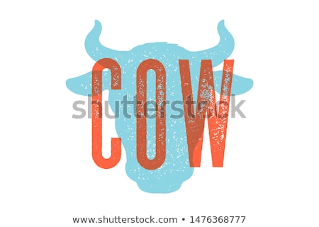 Foto stock: Beef Cow Bull Vintage Typography Lettering Retro Print