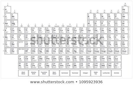 Stockfoto: Mendeleevs Table Black And White Periodic Table Of Elements Flat Vector Graphic Isolated On White