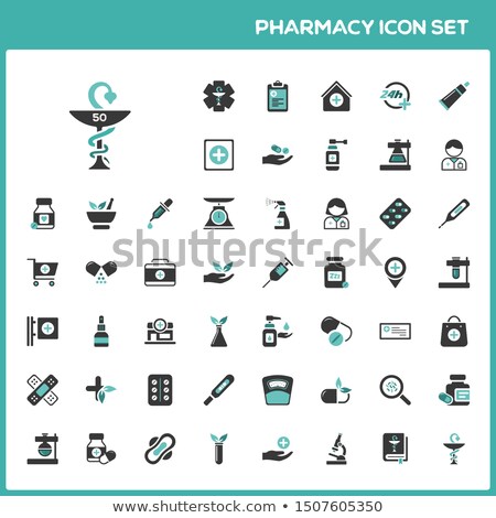 Zdjęcia stock: Flat Pharmacy And Healthcare Icon Set Third Group Isolated Vector Illustration