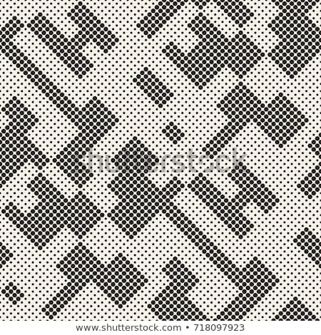 ストックフォト: Stylish Halftone Texture Endless Abstract Background With Random Size Shapes Vector Seamless Mosai