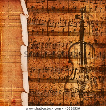 Zdjęcia stock: Cover For Musical Album With Sketch Of Old Violin