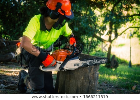 Stockfoto: Woman With Chainsaw