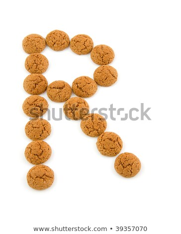 Stockfoto: Ginger Nuts Pepernoten In The Shape Of Letter R