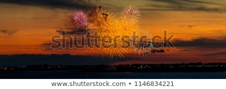 Stock photo: Fireworks Over The Ocean