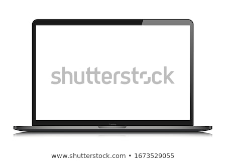 Stok fotoğraf: Gray Laptop On White Background