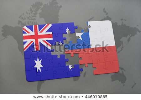 Stockfoto: Chile And Australia Flags In Puzzle