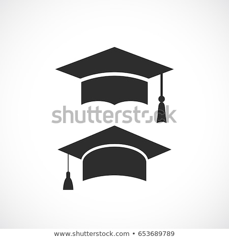 Foto stock: Graduation Hat And Diploma Isolated On White