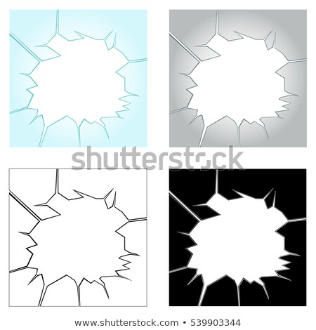 ストックフォト: Bullet Holes Set Flat Vector Template