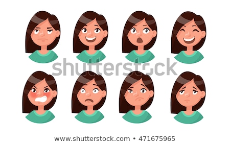 Zdjęcia stock: Happy Smiling And Laughing Avatar Of Cartoon Character In Flat Vector