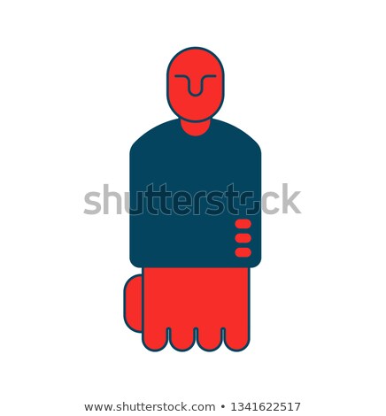 Foto stock: Angry Boss Icon Red Director Isfist Business Concept Symbol