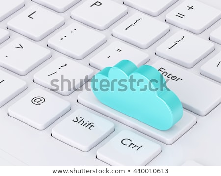 Stok fotoğraf: Clouds Solutions On Keyboard Key Concept