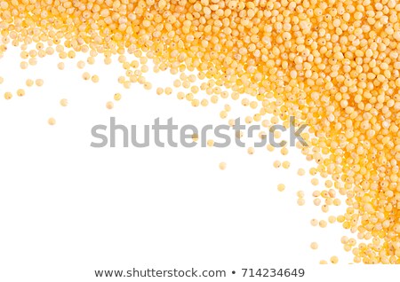 Foto stock: Millet Groats As Decorative Framing Isolated On White Background Top View Closeup