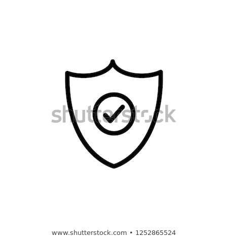 Stockfoto: Shield With Check Mark Icon In White Style Isolated On White Background