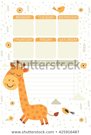 Сток-фото: A Giraffe On Note Template