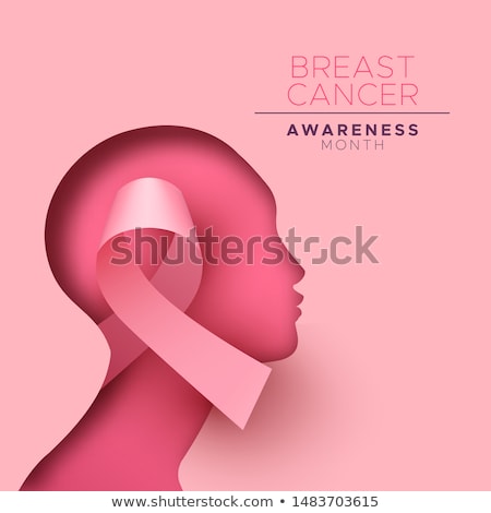 Stock photo: Breast Cancer Awareness Pink Ribbon Papercut Card