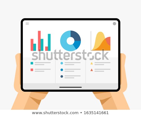 Tablet Mockup In Human Hand Electronic Commerce Application Chart Data Diagram Eps10 Vector Сток-фото © karetniy