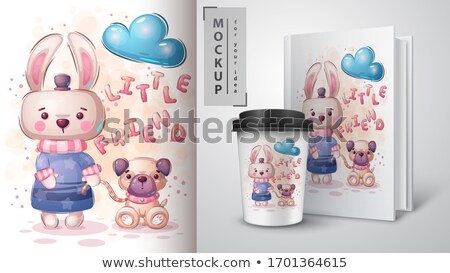 Rabbit With Dog Poster And Merchandising ストックフォト © rwgusev