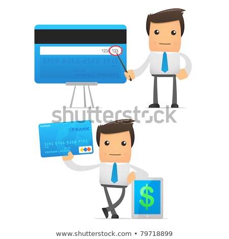 Foto d'archivio: Funny Cartoon Businessman With Credit Card