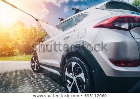 Сток-фото: Washing A Car