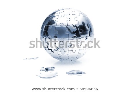 Stock foto: Globe And White Puzzle