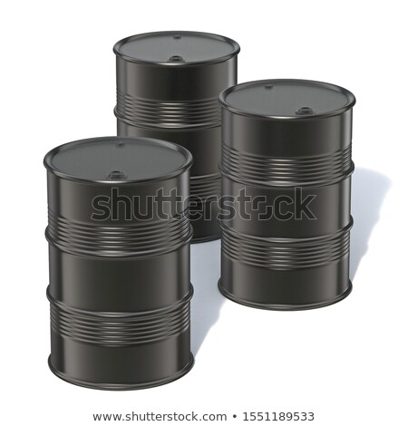 Stok fotoğraf: Three Black Metal Oil Barrels