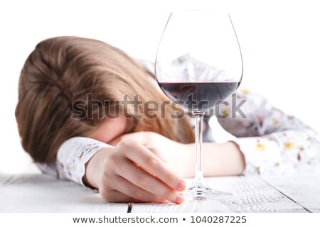 Zdjęcia stock: Young Beautiful Fashion Woman In Depression Drinking Alcohol
